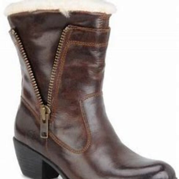 Born Danila Women's Shearling Boot in Dark Brown Leather Sz 7 1/2 - Picture 16 of 16